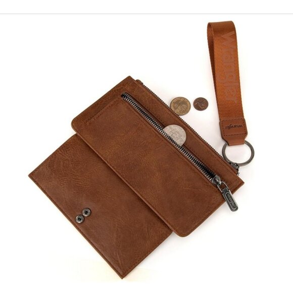 Brown Wristlet Wallet Minimalist Clutch Womens Wallet Rfid Card Cases - Picture 4 of 4